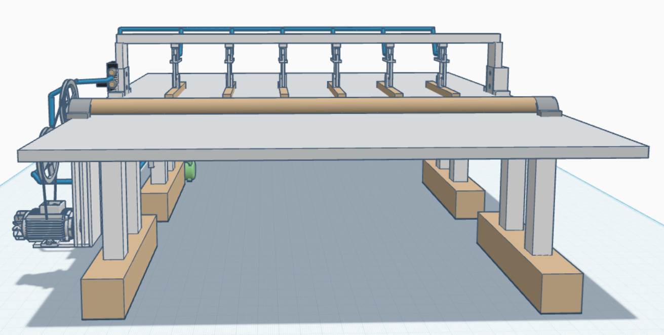CAD render of the thread-pulling mechanism, view 1