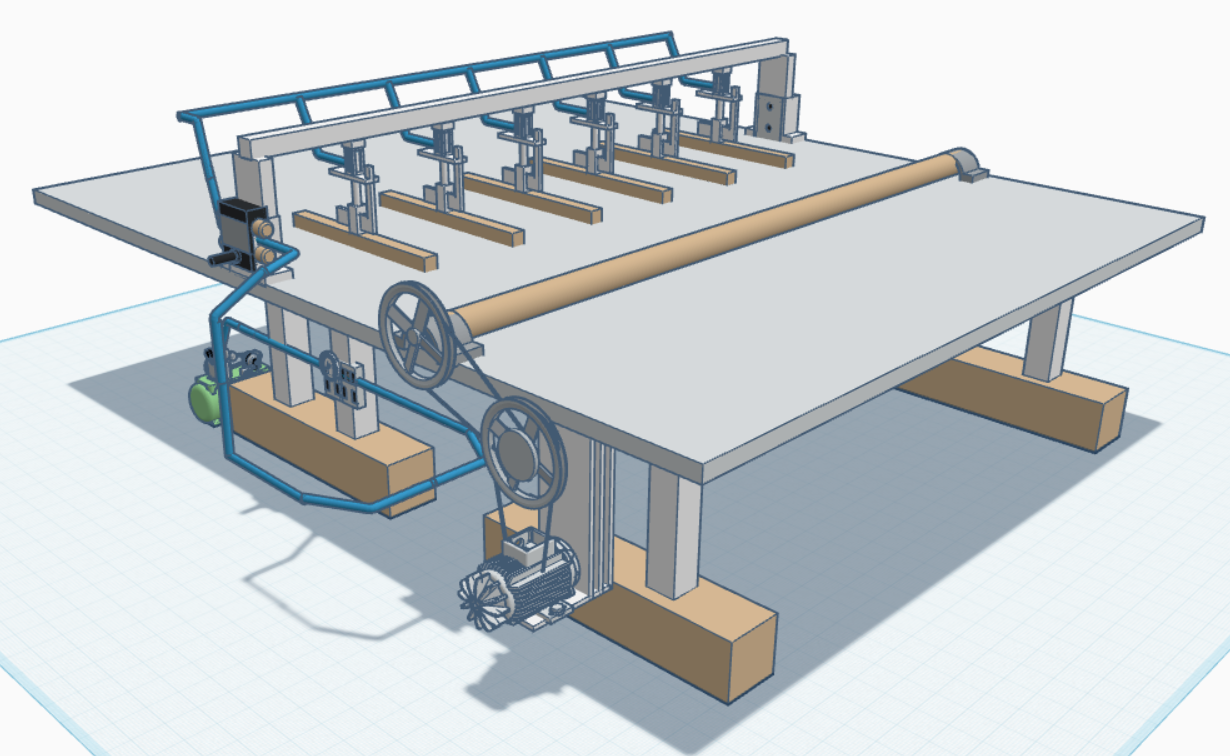 CAD render of the thread-pulling mechanism, view 2