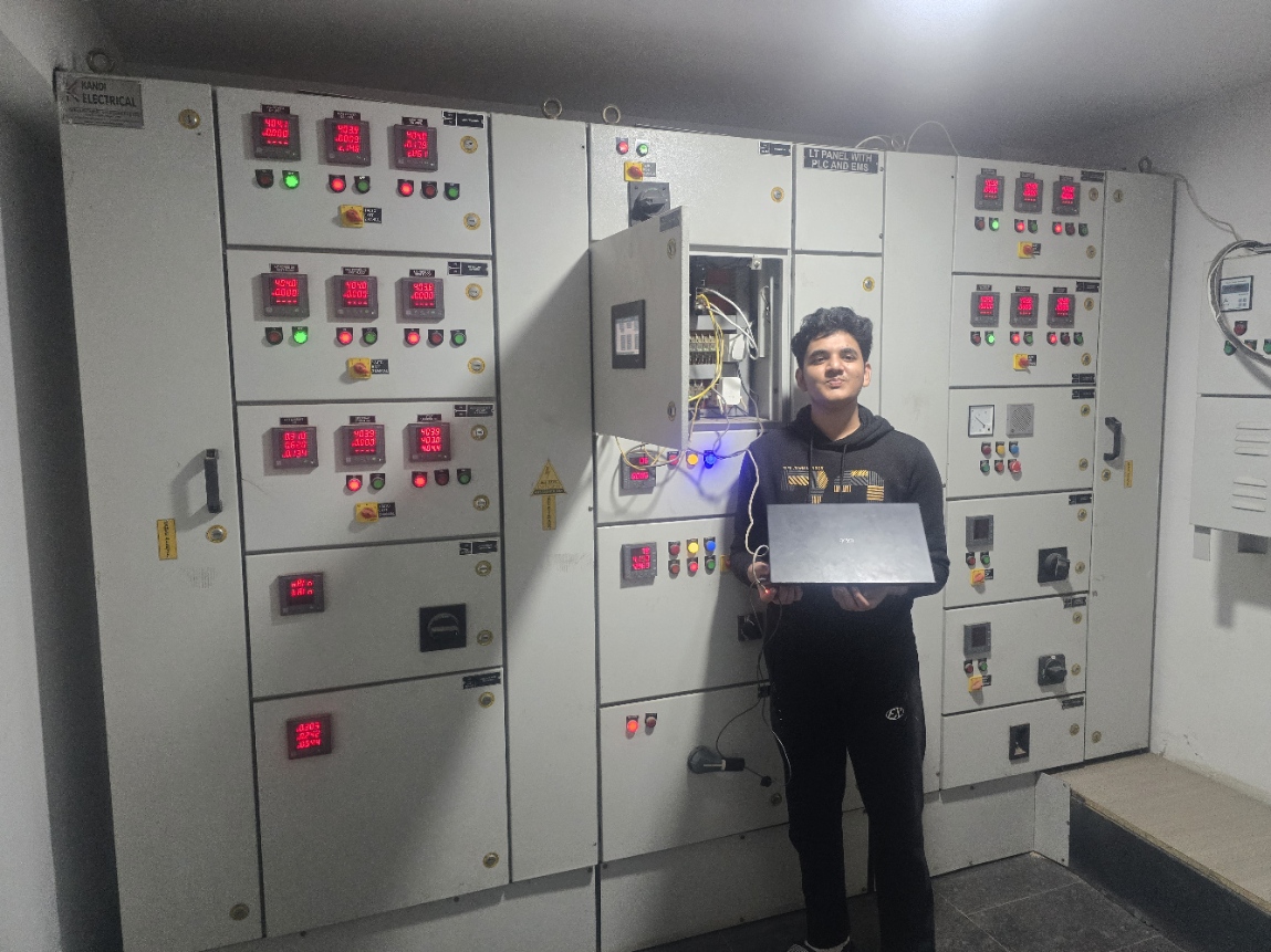 Full electrical panel wall with laptop at Sakkatech