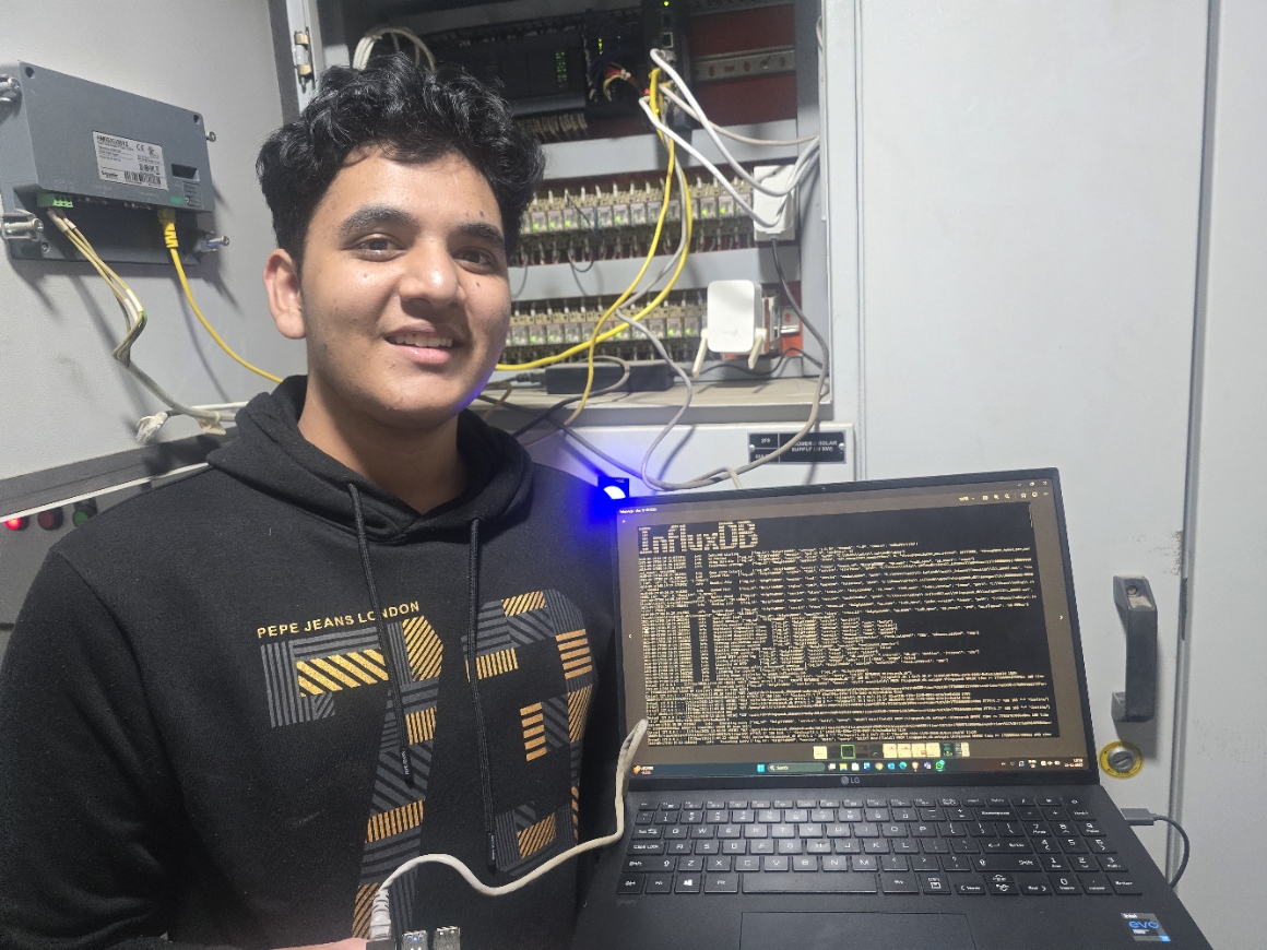Live data on the laptop terminal at Sakkatech