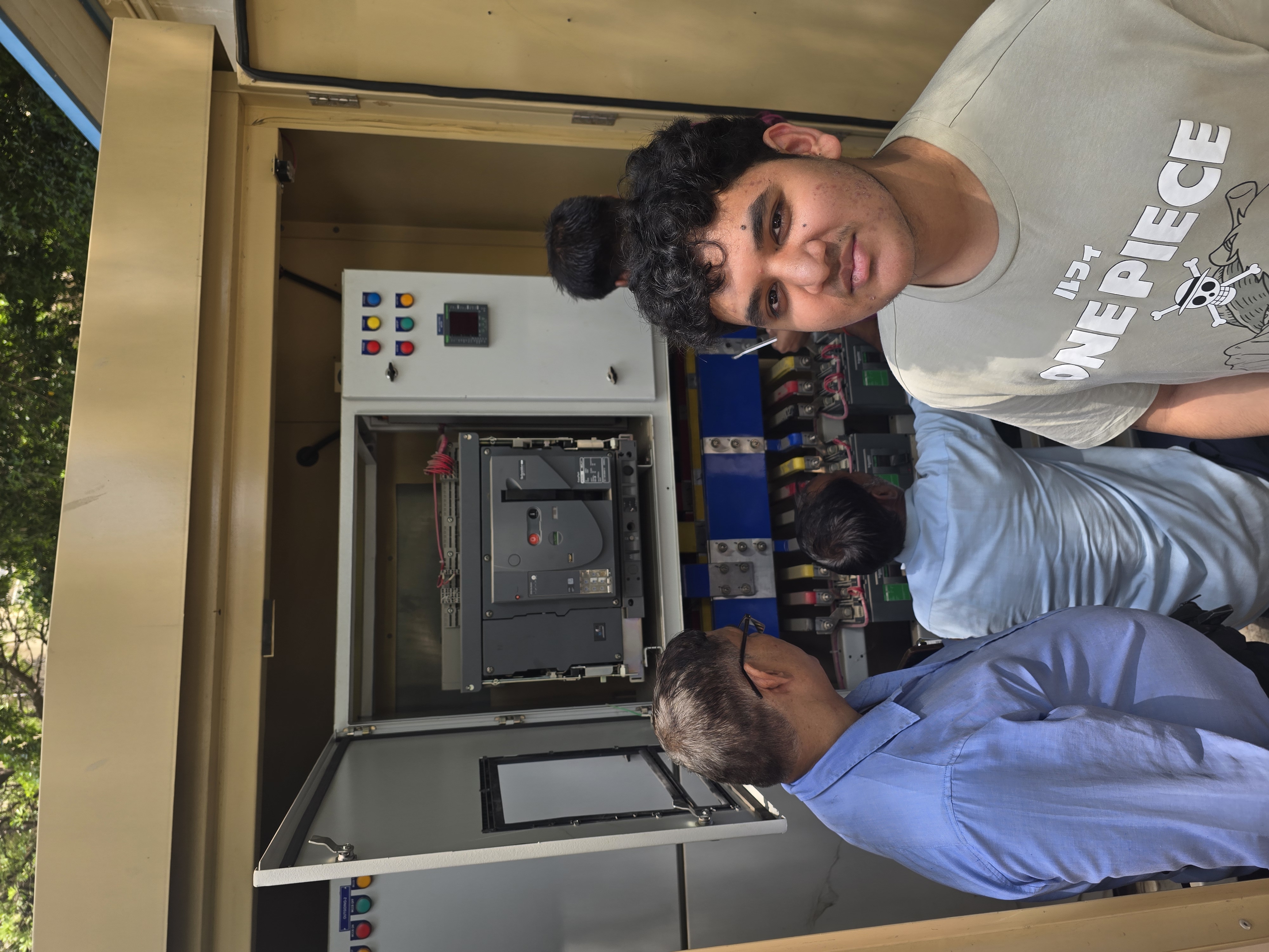 With electricians at the ACB cabinet